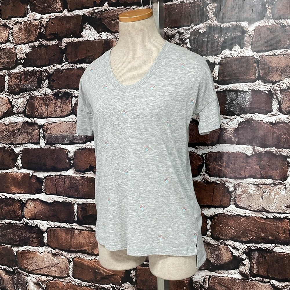 PJ Salvage Pajama Top Womens S Small NWT Grey Short Sleeve V-Neck - Picture 6 of 14